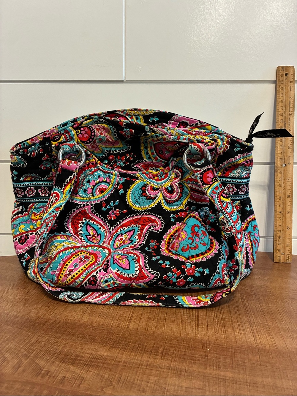 Vera Bradley Black Multicolor Paisley Shoulder Bag